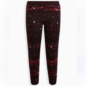 Torrid Premium Knit Black and Red Starry Print Leggings - Size 3